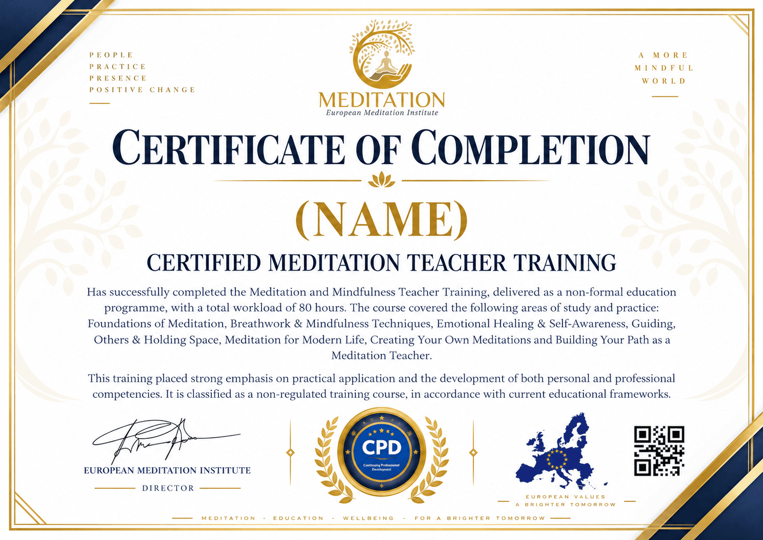 Sample EMI certificate of completion